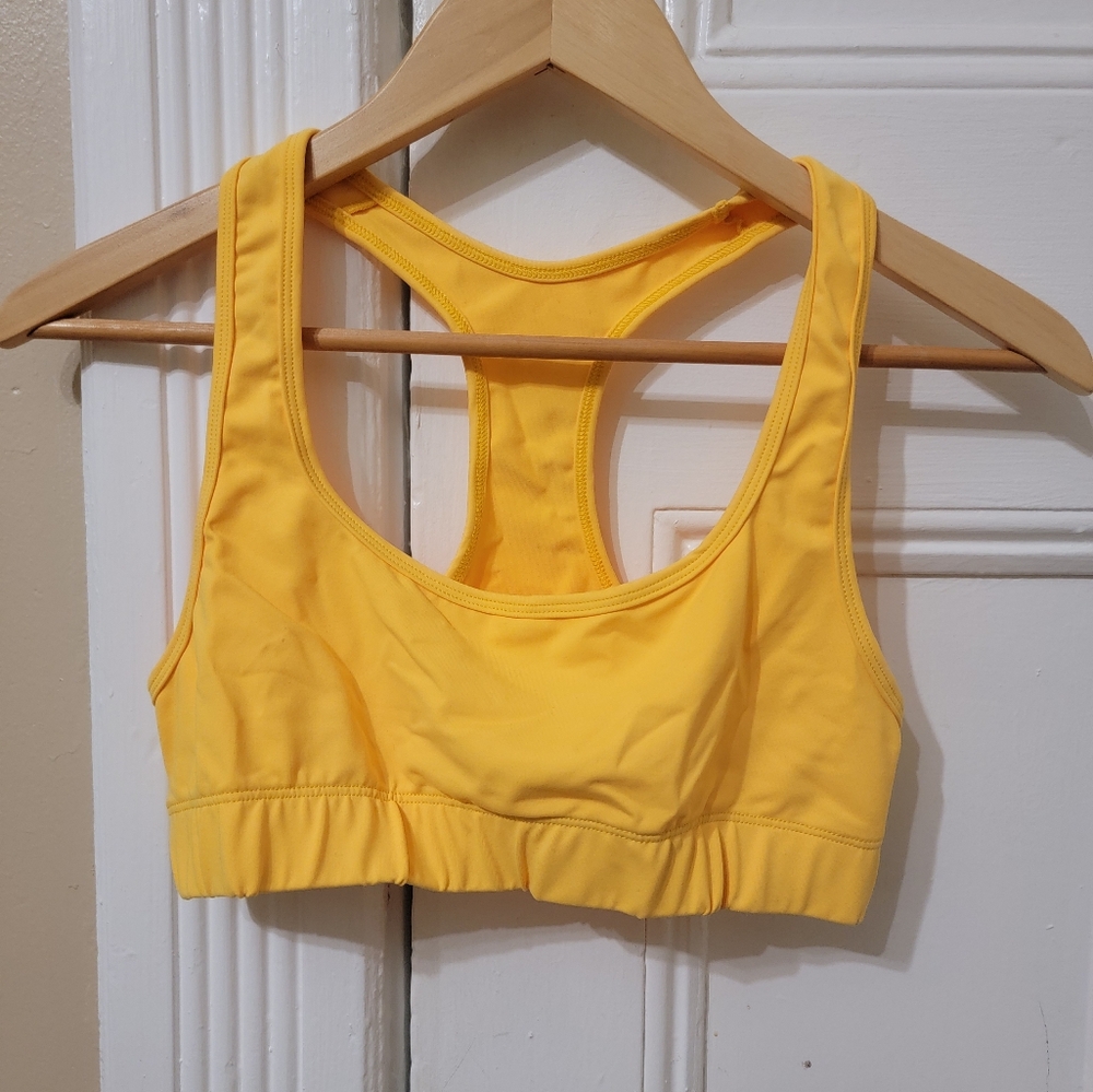 Yellow Racerback sports bra, Los Angeles Apparel